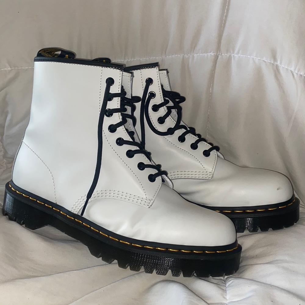 White Combat Boots